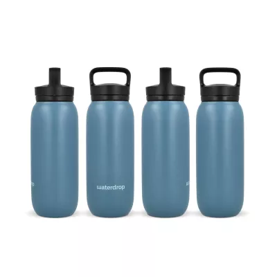 Termiczna butelka uniwersalna Waterdrop z ustnikiem 600 ml - niebieskoszary (LT47000-N0065)