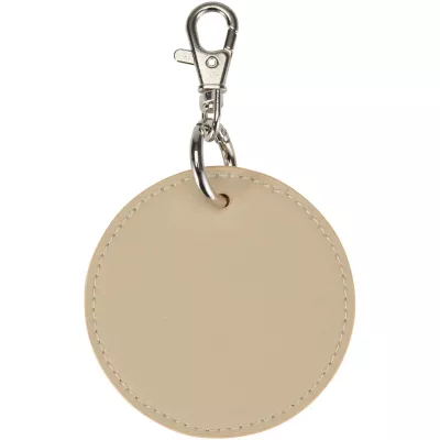Resi Plus brelok z okrągłą zawieszką z recyklingowanego materiału z certyfikatem GRS  - Oatmeal (13014007)