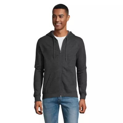 Bluza unisex z kapturem rozpinana 260 g/m² Sol's STONE - Charcoal Melange (S01714-CE)