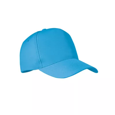 Czapka z daszkiem 5-panelowa RPET 210 g/m² SENGA - Turkusowy (MO6831-12)