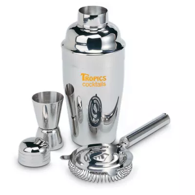 Zestaw koktajlowy stalowy z shakerem 500 ml FIZZ - Srebrny Blyszczacy (KC4298-17)