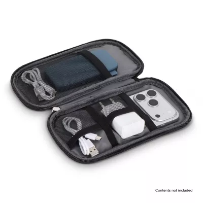 Torba organizacyjna Kyra 210D z powłoką PU z rPET, 20 x 11,5 x 2 cm - ciemnoniebieski (LT95326-N0010)