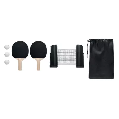Zestaw do tenisa stołowego z siatką PING PONG - Czarny (MO6517-03)