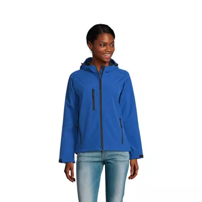 Softshell z kapturem 340 g/m² Sol's REPLAY WOMEN - Niebieski (S46802-RB)