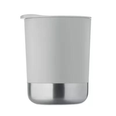 Kubek z PP z przesuwaną pokrywką 300 ml BEAKER - Szary (MO2772-07)