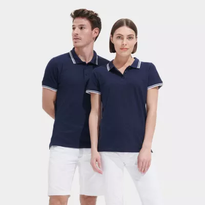 Koszulka polo męska bawełniana 200 g/m² Sol's PASADENA - Francuski Granatowy/biały (S00577-FW)