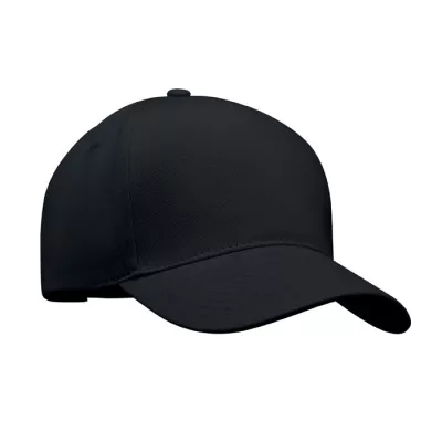 Czapka z daszkiem 5-panelowa 260 g/m² LONG BEACH SINGA - Czarny (MO6875-03)