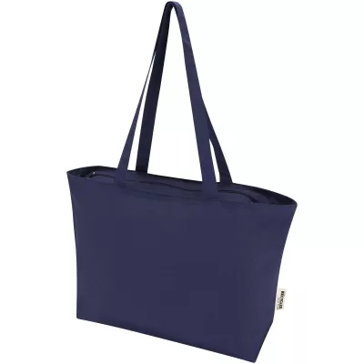 Torba bawełniana 320 g/m², 47x11x30,5cm Ningbo, zapinana na suwak - Granatowy (12033155)