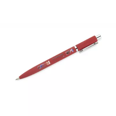 Długopis metalowy z powłoką typu soft touch ELMO - czerwony (19084-04)