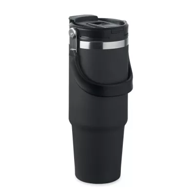 Kubek termiczny ze słomką ze stali 850 ml SUMA HAND - Czarny (MO2561-03)