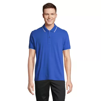 Koszulka polo unisex z prążkiem Sol's PALERMO - Królewski Niebieski/biały (S04769-RW)