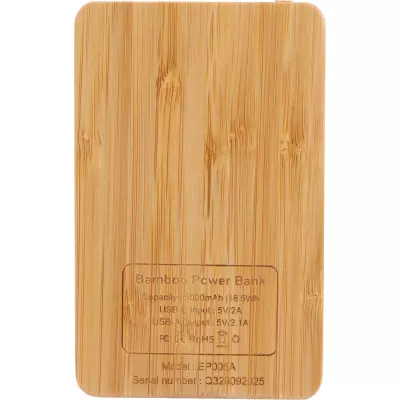 Power Bank 5000 mAh z podświetlanym logo - beżowy (EG061713)