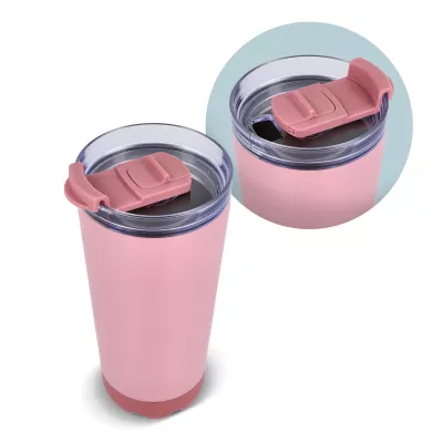 Kubek termiczny InSideOut ze stali nierdzewnej o podwójnych ściankach, 600 ml - pasteloworóżowy (LT57017-N0079)