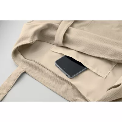 Torba sztruksowa duża z zamkiem 220 g/m² CORDY G - Bezowy (MO2875-13)
