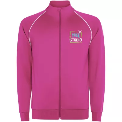 Męska bluza Valier z zamkiem błyskawicznym na całej długości - Pink Fluor (R0437-PINKFLUO)