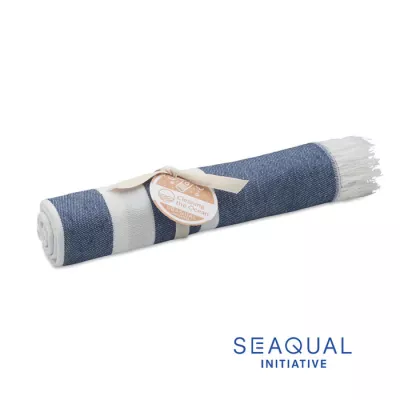 Ręcznik hammam SEAQUAL® 100x170 cm 300 g/m² WAVE - Niebieski (MO2058-04)