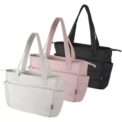 Puffer torba na zakupy z certyfikatem GRS z recyklingu na laptopa o przekątnej 15,6 cala, 18 l  - Dusty Pink (13011670)