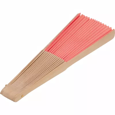 Papierowy wachlarz z drewnianą rączką - czerwony (7152205)