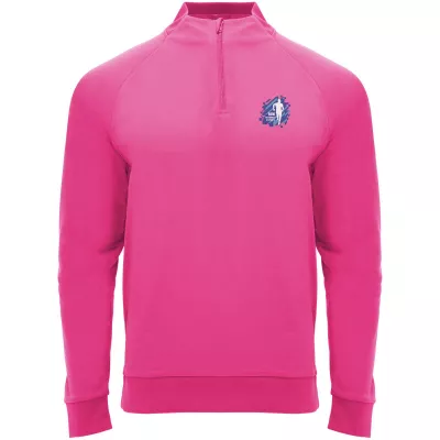 Epiro bluza unisex z długim rękawem i zamkiem błyskawicznym 1/4 200 g/m² - Pink Fluor (R1115-PINKFLUO)