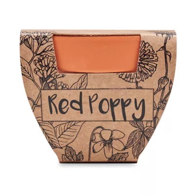 Doniczka z terakoty z nasionami maku RED POPPY - Drewna (MO6148-40)