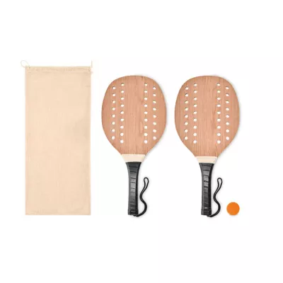 Rakietki do tenisa plażowego z drewna FSC PALAS - Drewna (MO6846-40)
