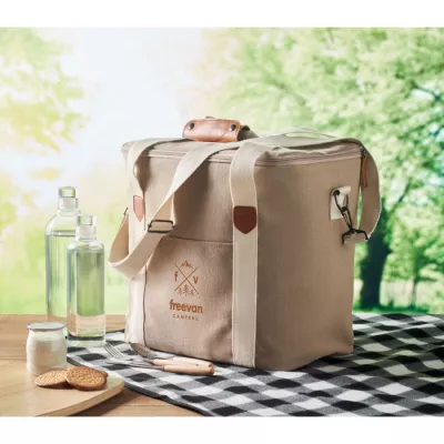 Torba termiczna duża z płótna 450 g/m² KECIL LARGE - Bezowy (MO6869-13)