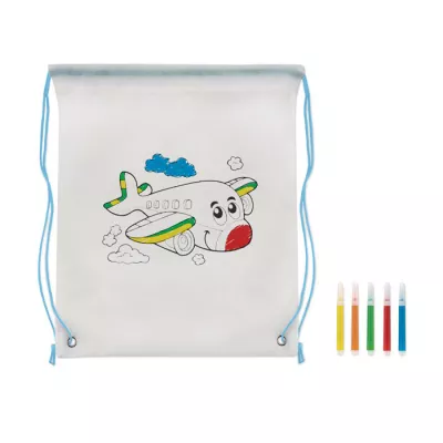 Worek do kolorowania z mazakami 80 g/m² CARRYDRAW - Baby Blue (MO9887-66)