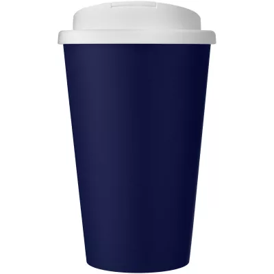 Kubek Americano® Eco z recyklingu o pojemności 350 ml z pokrywą odporną na zalanie - Biały-Niebieski (21042510)