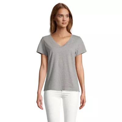 Koszulka damska V-neck Sol's REGENT V WOMEN - Szary Melanż (S04766-GM)
