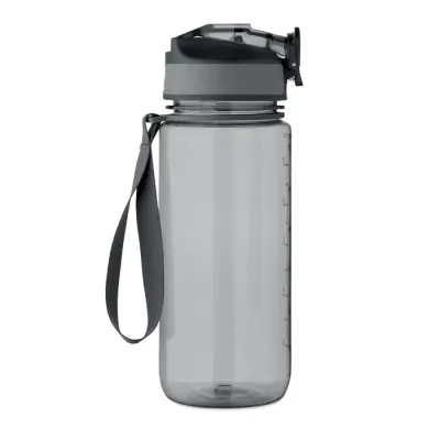 Butelka sportowa motywacyjna z RPET 700 ml ENKEL - Przezroczysty Szary (MO2792-27)