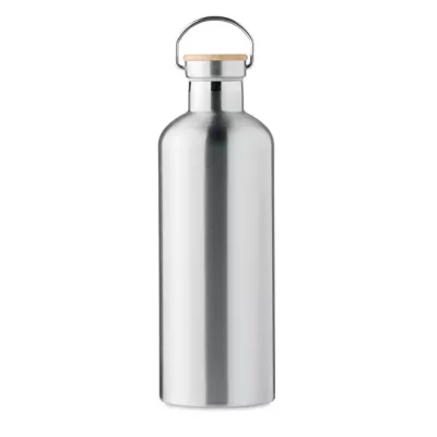 Termos dwuścienny z bambusem 1500 ml HELSINKI EXTRA - Srebrny Mat (MO6676-16)