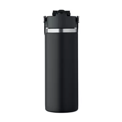 Butelka termiczna ze słomką 500 ml SUMA GRIP - Czarny (MO2775-03)