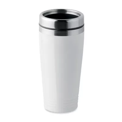 Kubek podróżny stalowy dwuścienny 400 ml RODEO COLOUR - Bialy (MO9618-06)