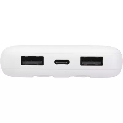 Adhil powerbank o pojemności 10.000 mAh i mocy 10 W z tworzyw sztucznych pochodzących z recyklilngu z 2 wbudowanymi kablami - Biały (12445901)