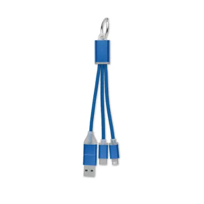 Kabel do ładowania 4 w 1 z brelokiem BLUE - Niebieski (MO2141-37)