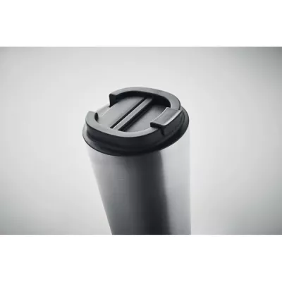 Kubek termiczny ze stali z recyklingu 510 ml BRACE + - Srebrny Mat (MO6579-16)