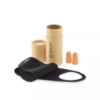 Zestaw podróżny maska na oczy i zatyczki MASKSET - Bezowy (MO2472-13)