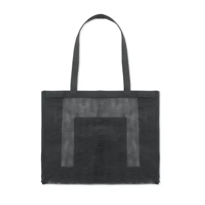 Torba na zakupy z siatki RPET 20 l LIMP - Czarny (MO2836-03)