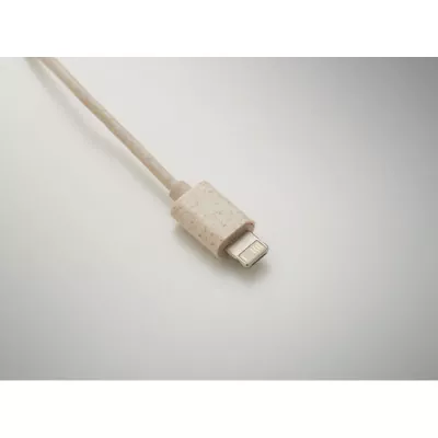 Zestaw kabli w etui ze słomy pszenicznej CABSTRA - Bezowy (MO2921-13)