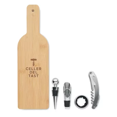 Zestaw do wina w bambusowym etui VINOVAULT SET - Drewna (MO2381-40)