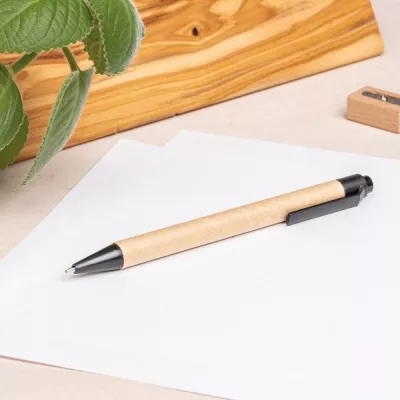 Długopis z tektury z recyklingu ROY - czarny (1039703)