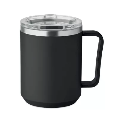 Kubek dwuścienny z przesuwaną pokrywką 400 ml COCOA - Czarny (MO2900-03)