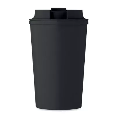 Kubek dwuścienny z PLA 350 ml BEIBAKU - Czarny (MO2310-03)