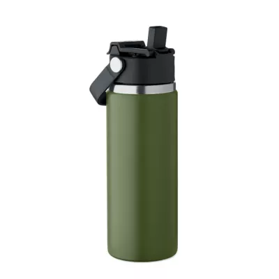 Butelka termiczna ze słomką 500 ml SUMA GRIP - Ciemnozielony (MO2775-60)