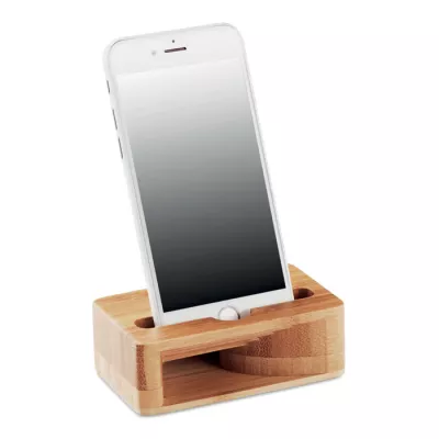 Stojak na smartfon bambusowy ze wzmacniaczem CARACOL - Drewna (MO9706-40)