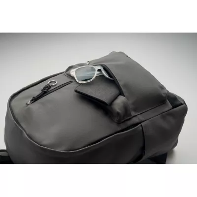 Plecak na laptop 15" z recyklingu 450 g/m² LEIRUR - Kamienny Szary (MO2391-15)