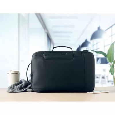 Plecak na laptop 16" z RPET z kablem USB SINGAPORE - Czarny (MO6329-03)