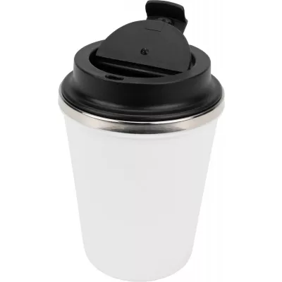 Kubek termiczny 350 ml z powłoką z recyklingu METODY - biały (8496206)