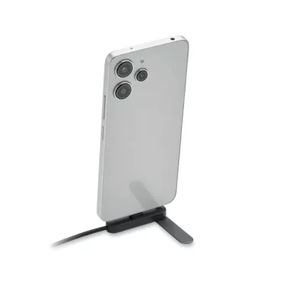 Kabel USB-C 60W z podstawką na telefon NIFTY - Czarny (MO3192-03)