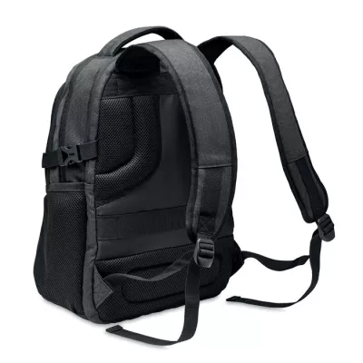 Plecak na laptop 15" z RPET 600D z 3 komorami HANA - Czarny (MO2047-03)